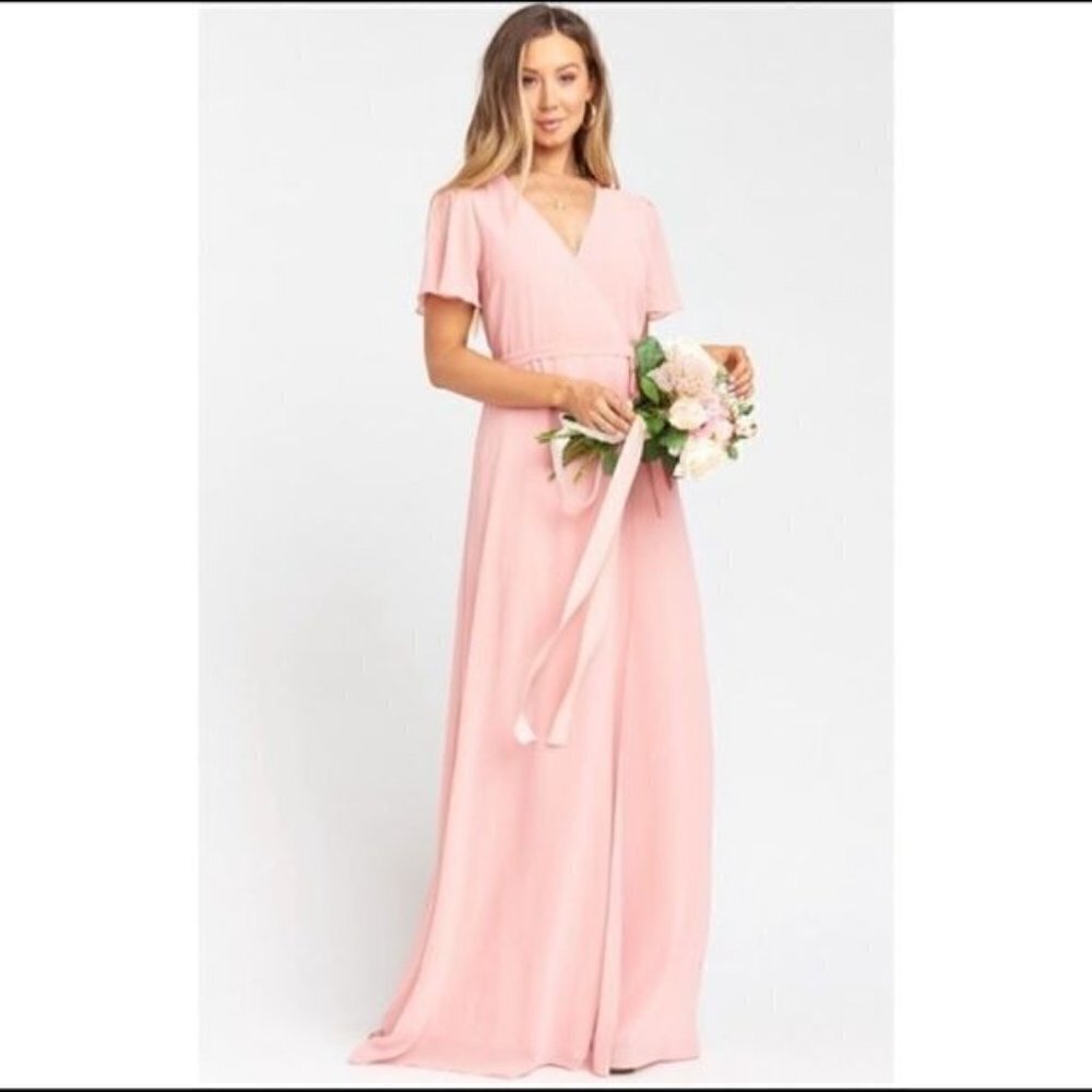 SMYM Noelle Wrap Dress in Rosebud Chiffon NWOT